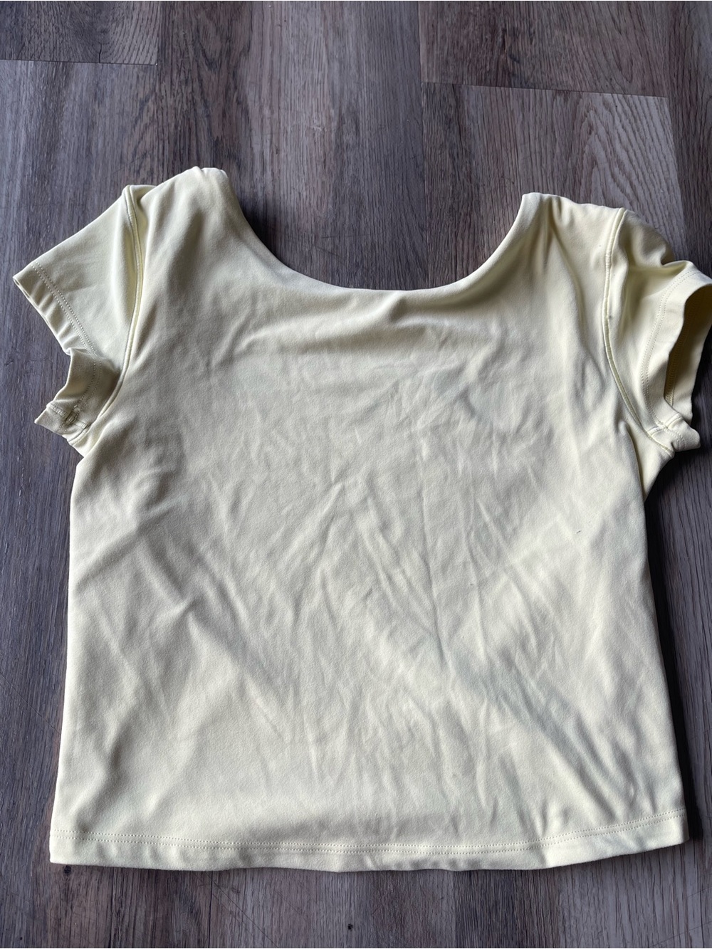 aerie Pale Yellow Scoop Neck Long Sleeve Tee